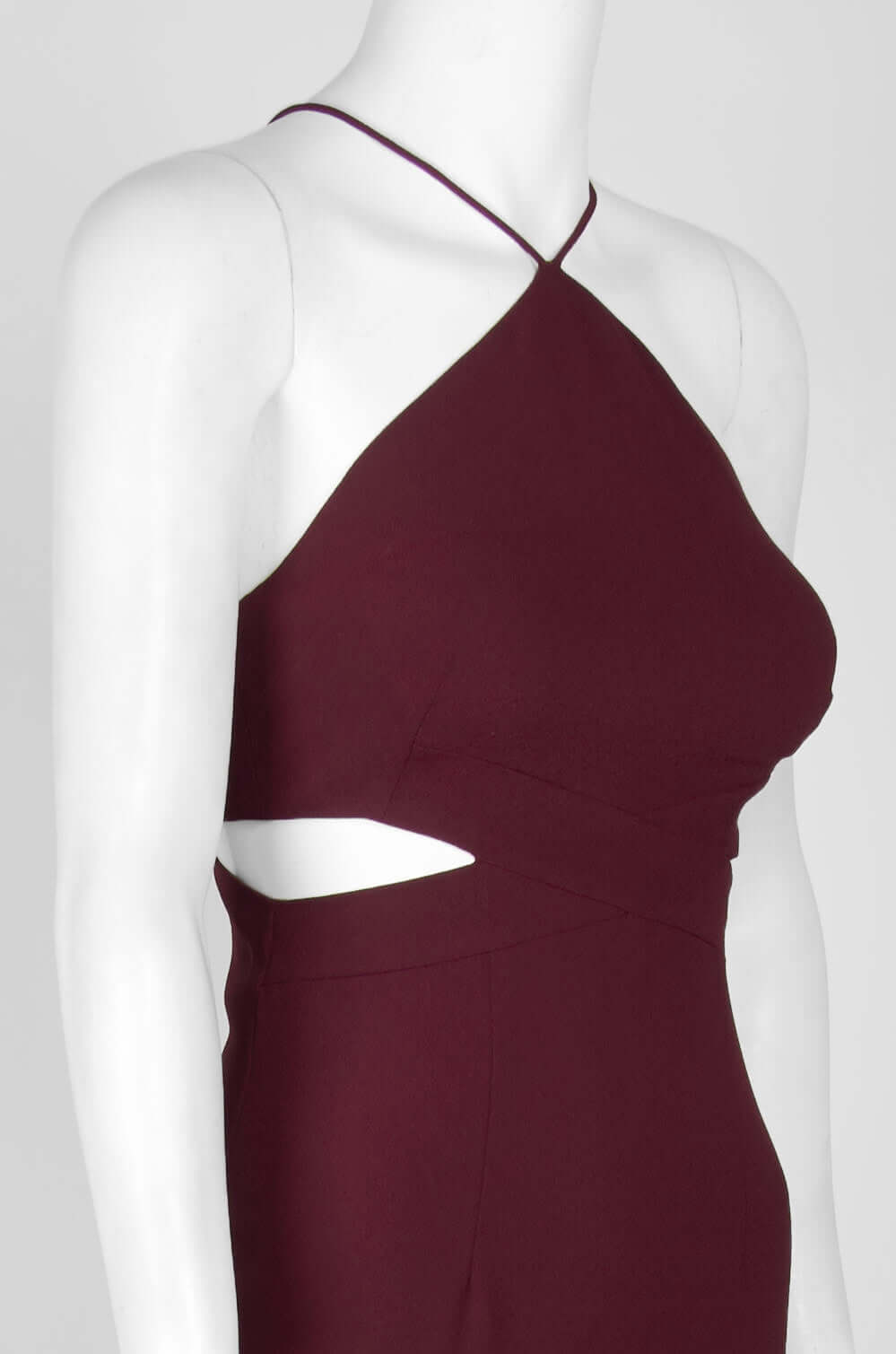 Aidan by Aidan Halter Strap Cutout Side Zipper Back Slit Back Crepe Dress-2