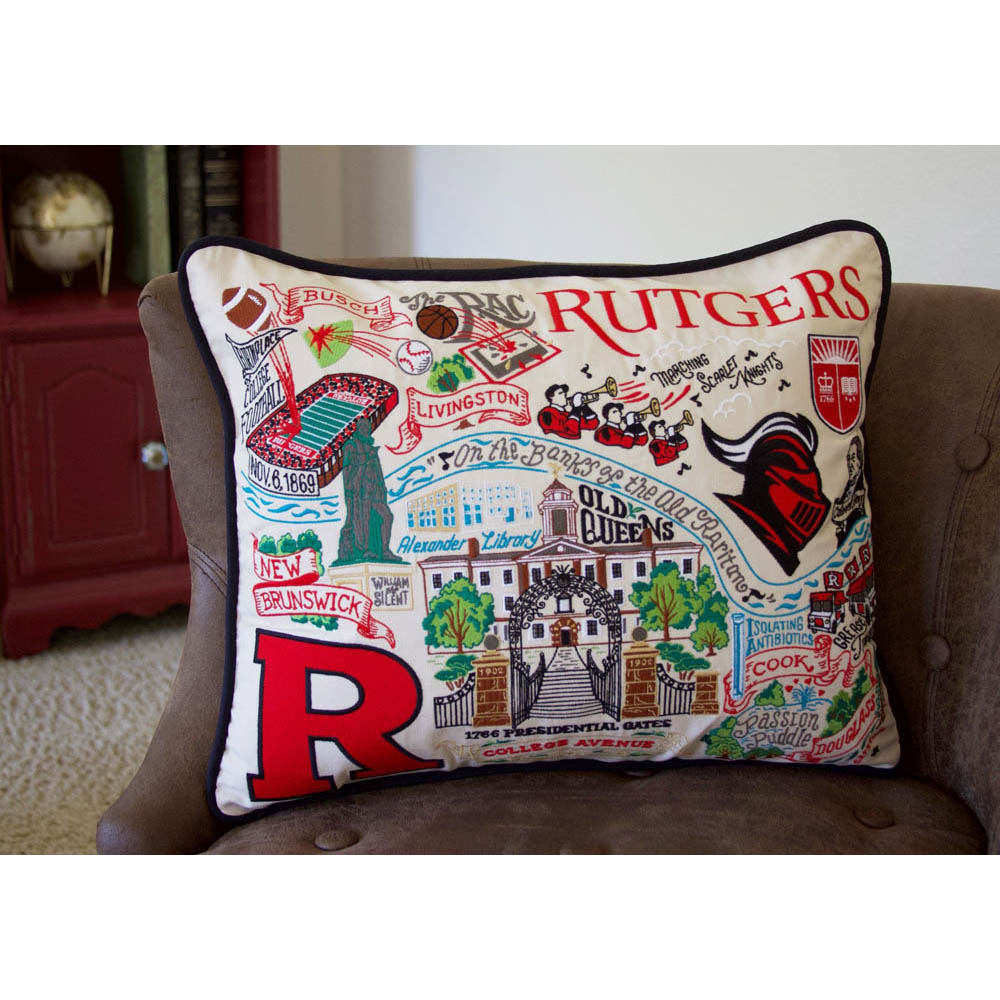 Rutgers University Collegiate Embroidered Pillow by CatStudio-2