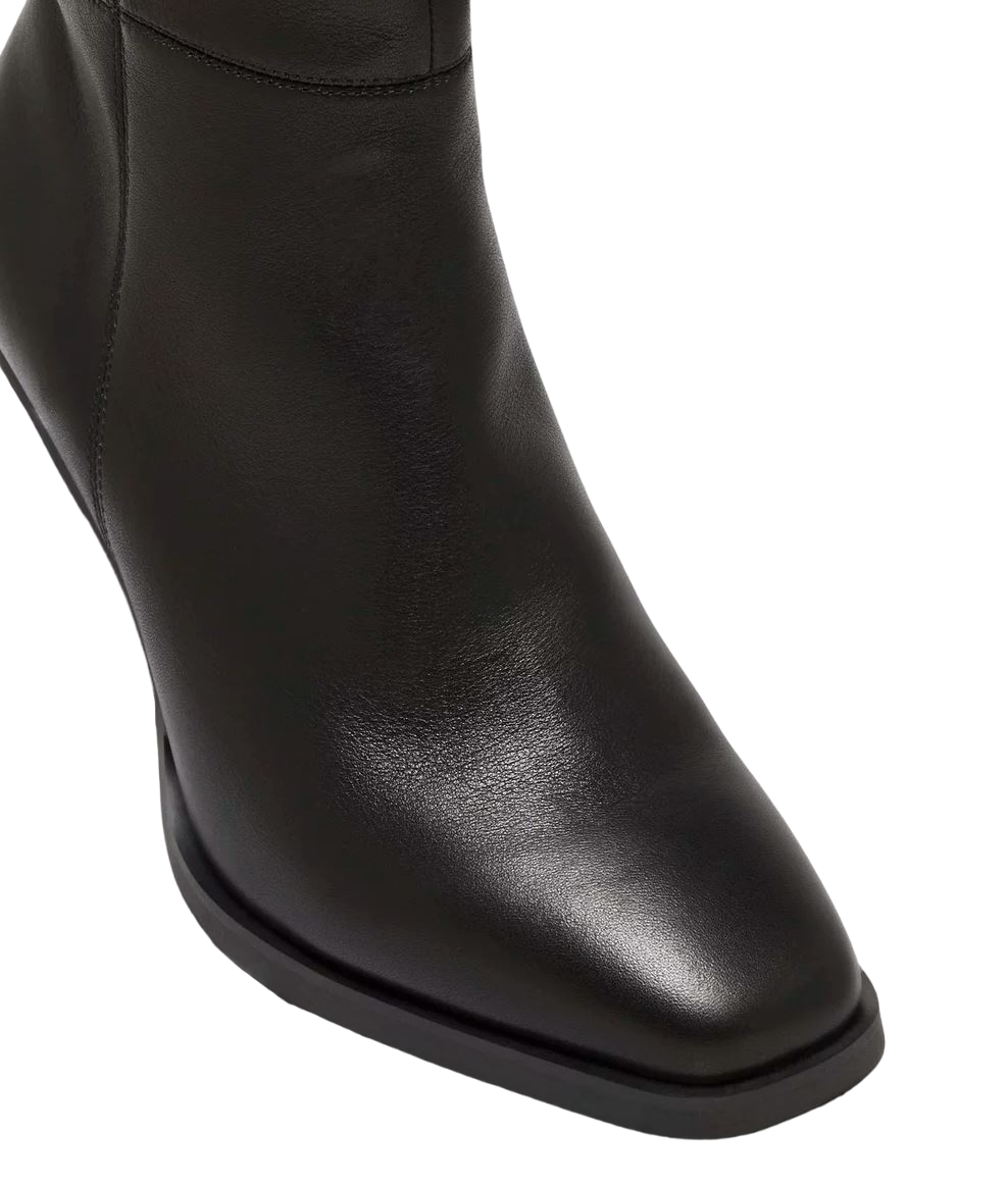 Womens Hush Puppies Patron Black Leather Heel Long Boots-3