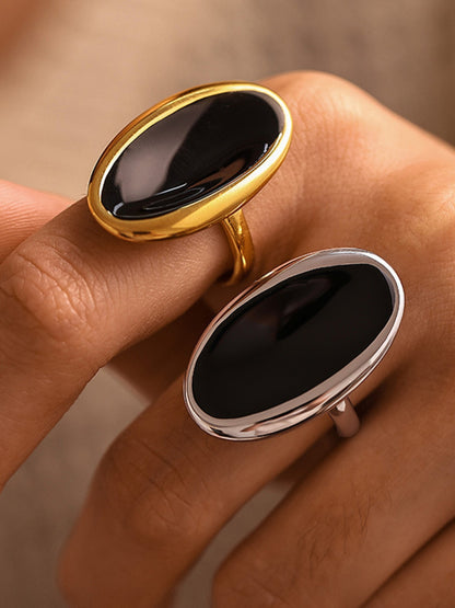 Watch Hill Rhode, Stainless Steel Oil Drip Elliptical Open Ring