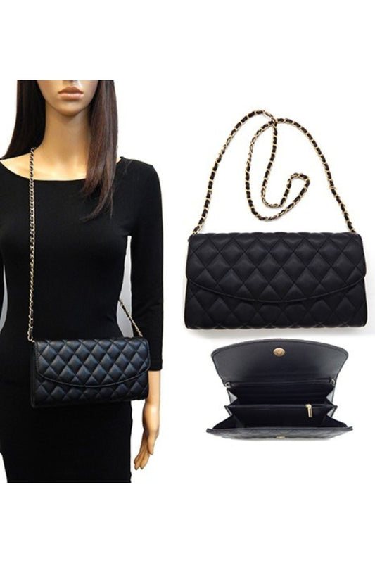 QUILTED PU LEATHER HANDBAG-0