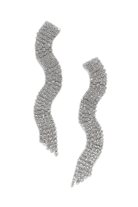 RHINSTONE WAVE DROP EARRING-1