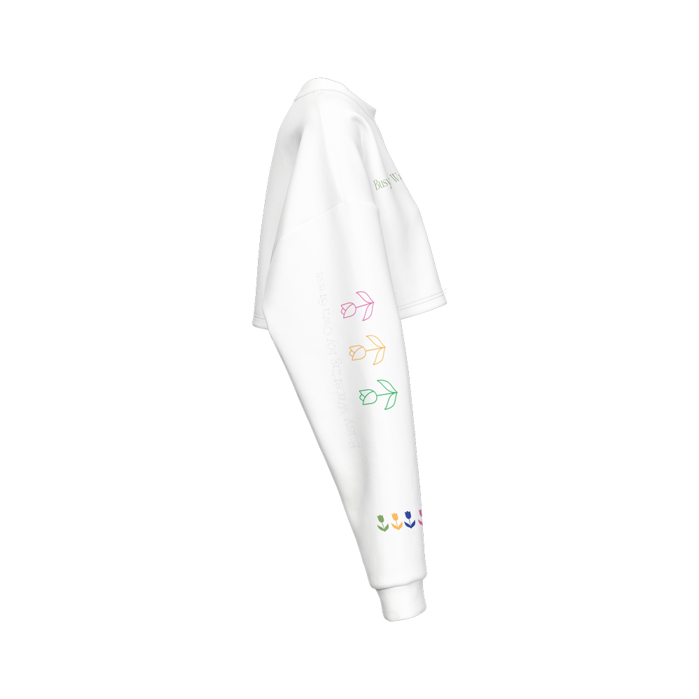 Watch Hill Rhode, Women's Cropped Crewneck Sweatshirt- Busy Watering My Own Grass