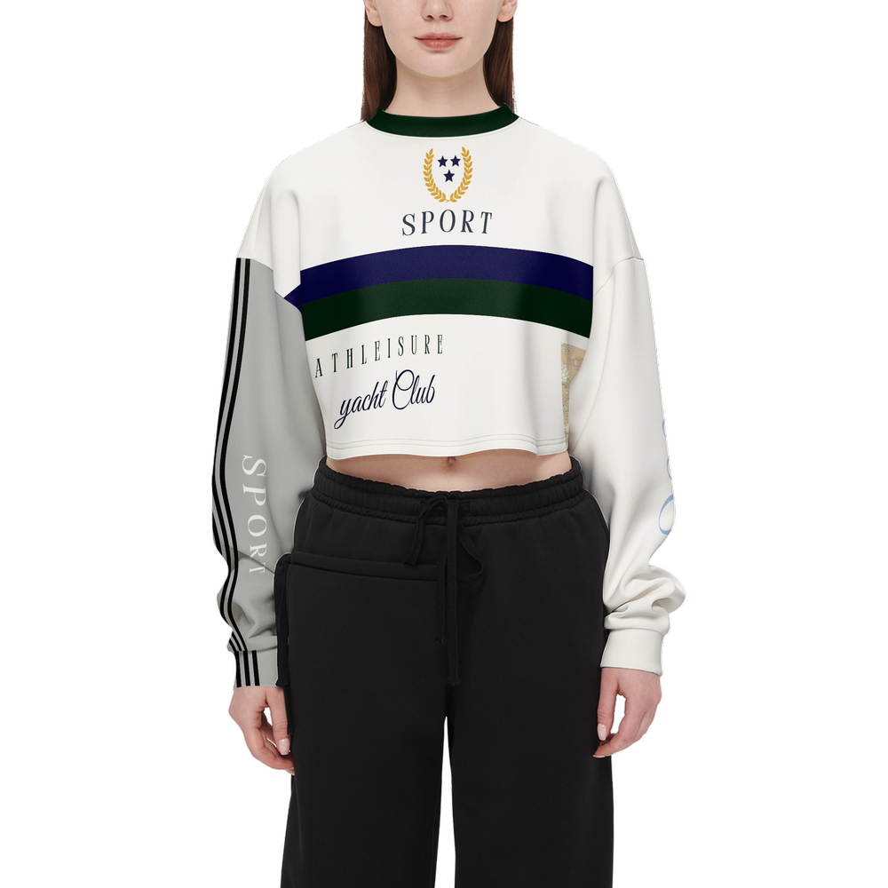 Watch Hill Rhode, Women's Cropped Crewneck Sweatshirt - OOO SPORT