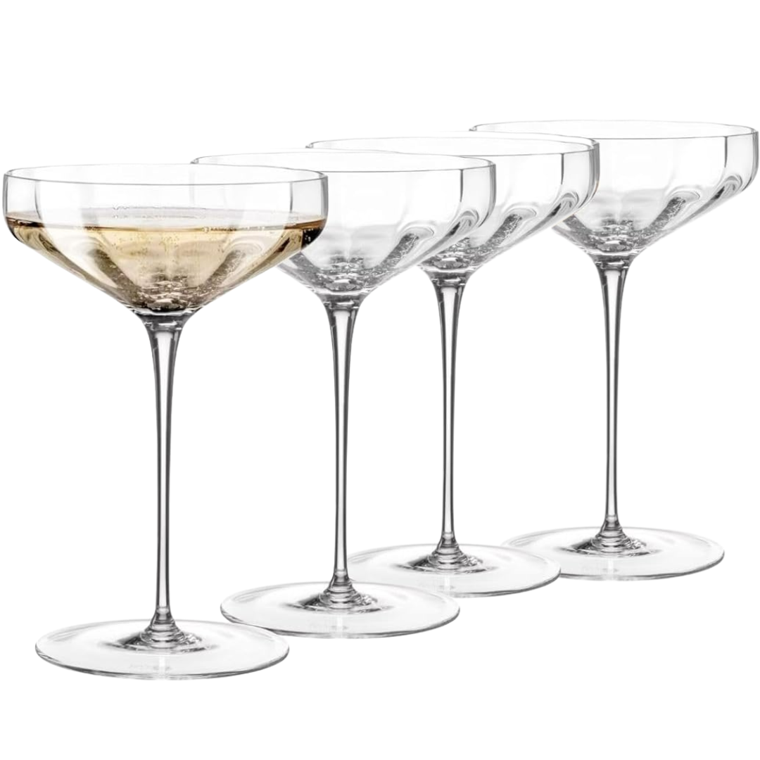 Opulent Angled Coupe Cocktail Glasses, Set of 4-0