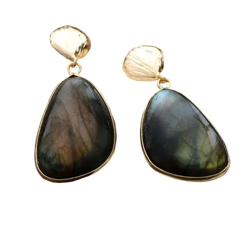 Labradorite Drop Earrings-4