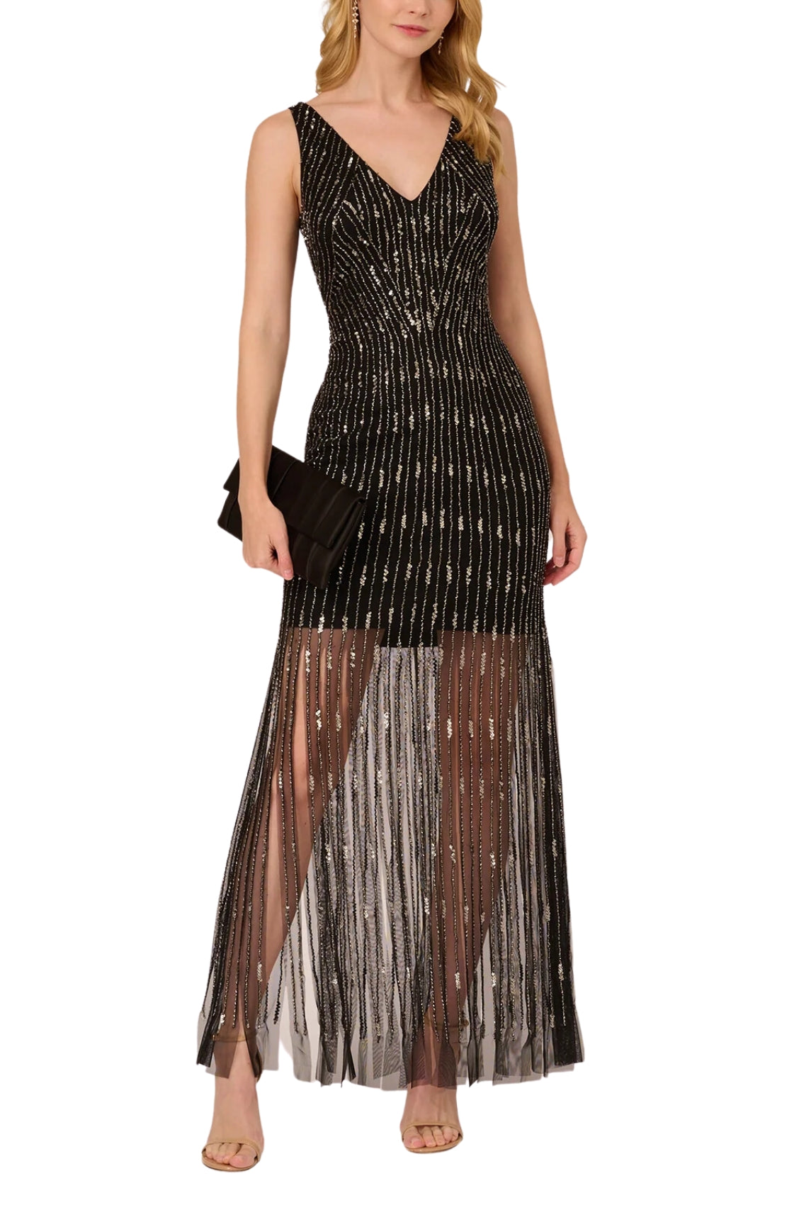 Adrianna Papell Beaded Sleeveless Dress-1