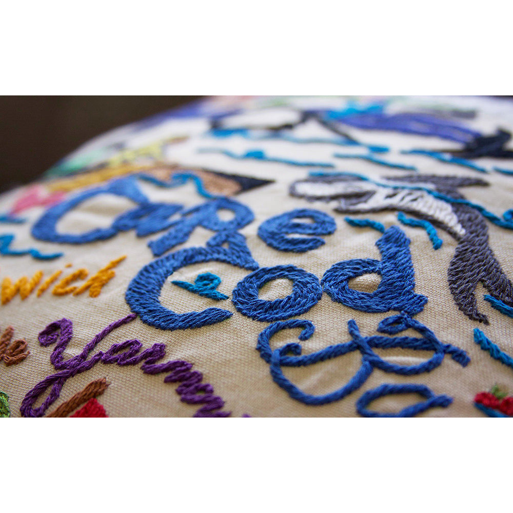Cape Cod Hand-Embroidered Pillow-3