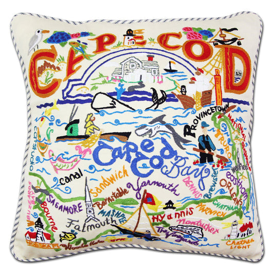 Cape Cod Hand-Embroidered Pillow-0