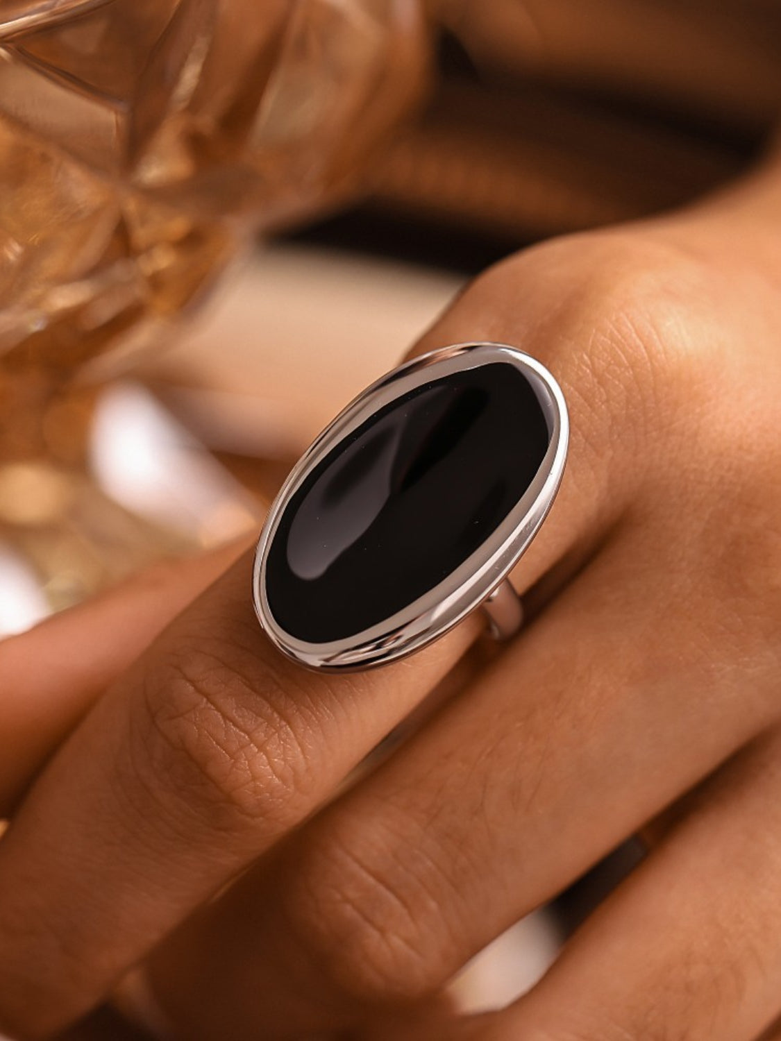 Watch Hill Rhode, Stainless Steel Oil Drip Elliptical Open Ring
