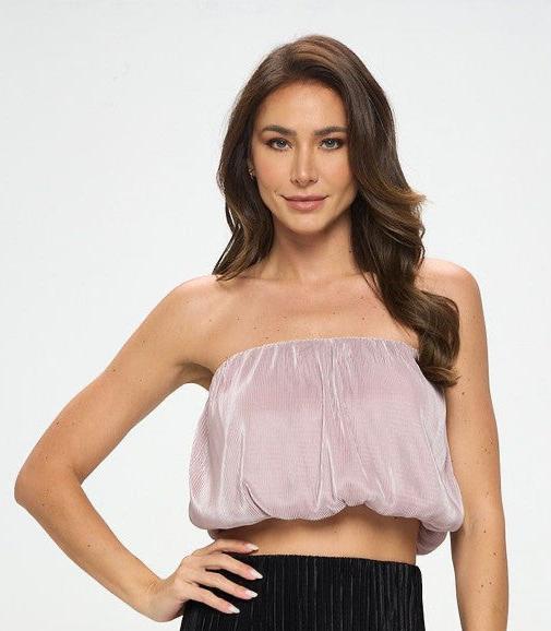 Vibrant Plisse Tube Crop Top-1