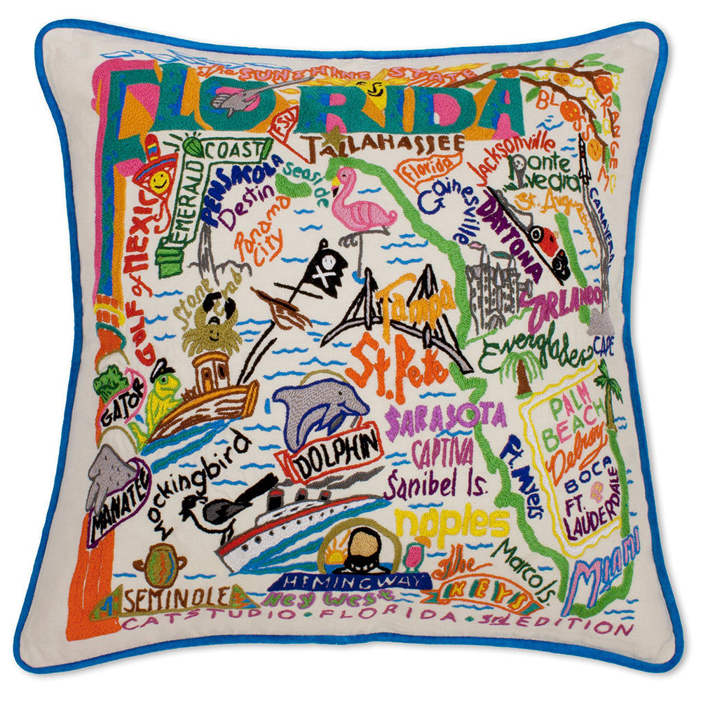 Florida Hand-Embroidered Pillow-2