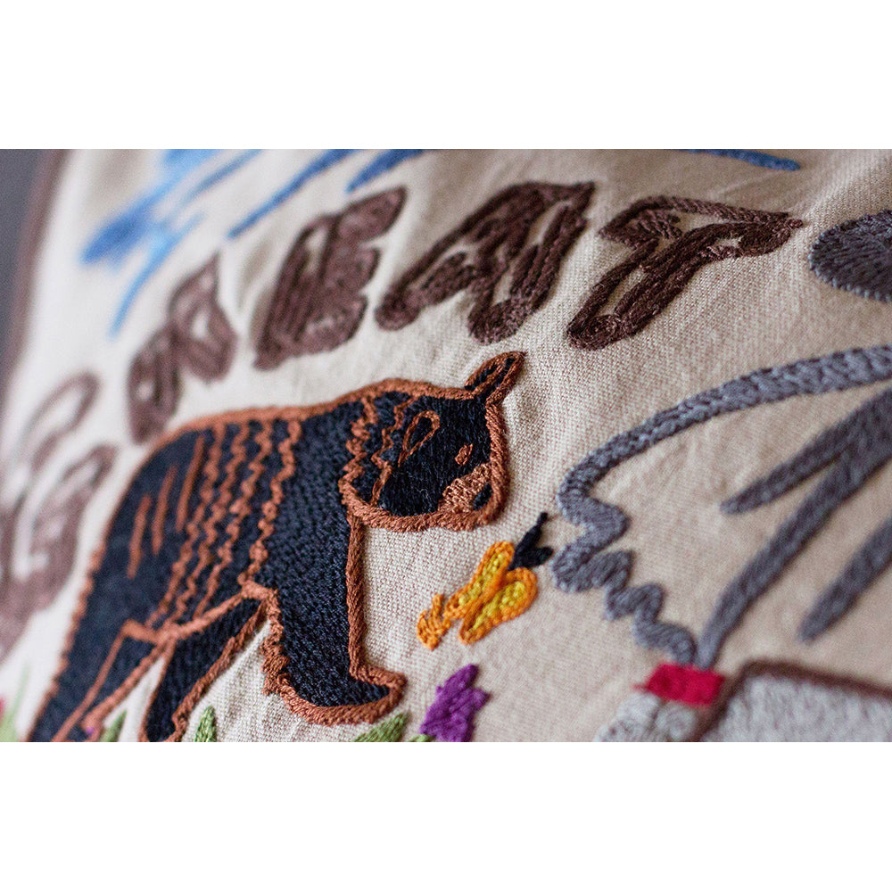 Great Smoky Mountains Hand-Embroidered Pillow-2