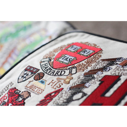 Harvard University Collegiate Embroidered Pillow by CatStudio-2
