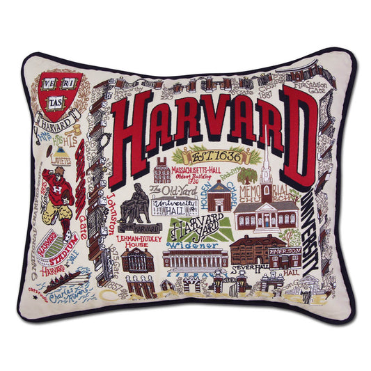Harvard University Collegiate Embroidered Pillow by CatStudio-0