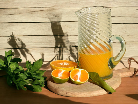 Handcrafted Sustainable Beldi Jug: Unique Recycled Glassware from Marrakesh-0