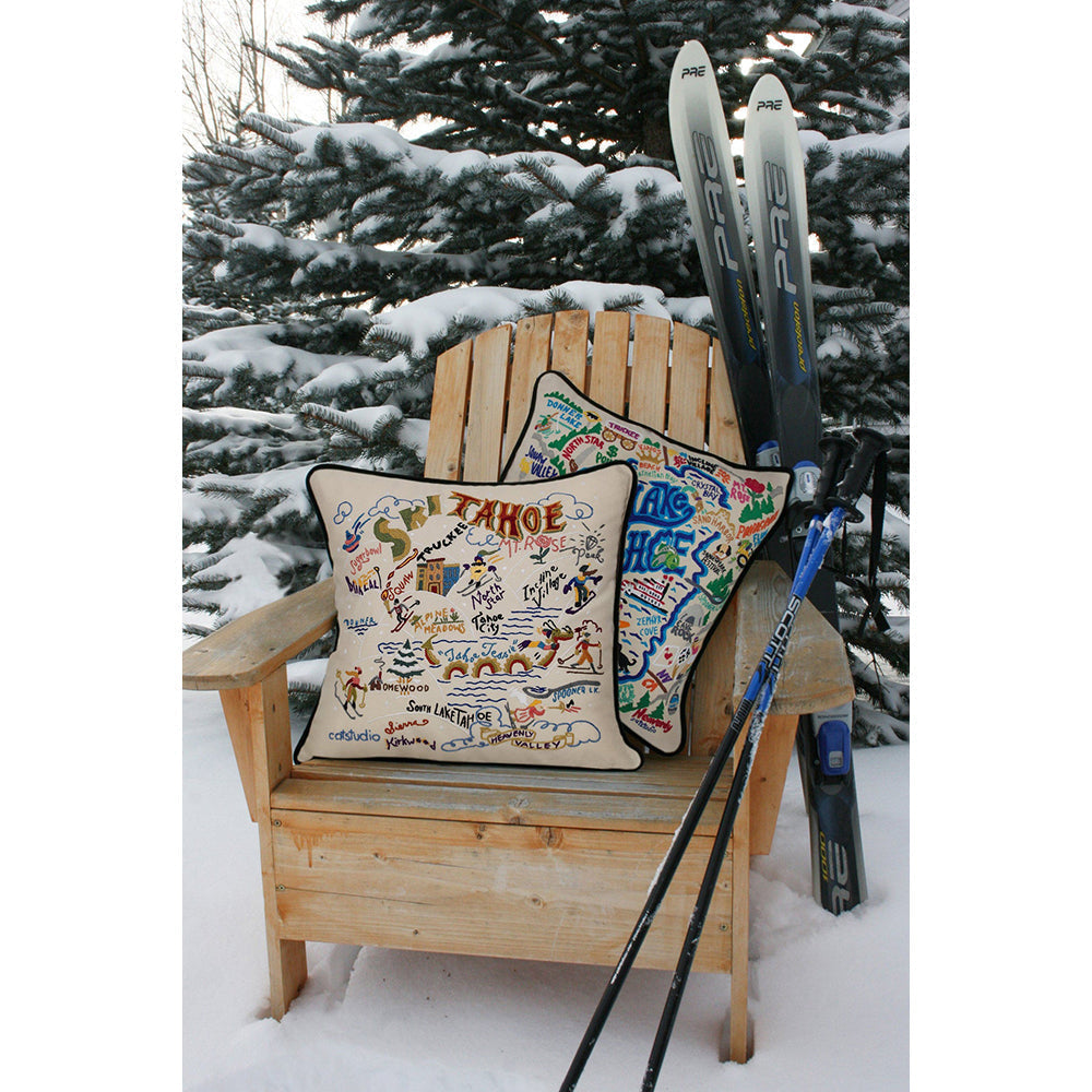 Lake Tahoe Hand-Embroidered Pillow-3