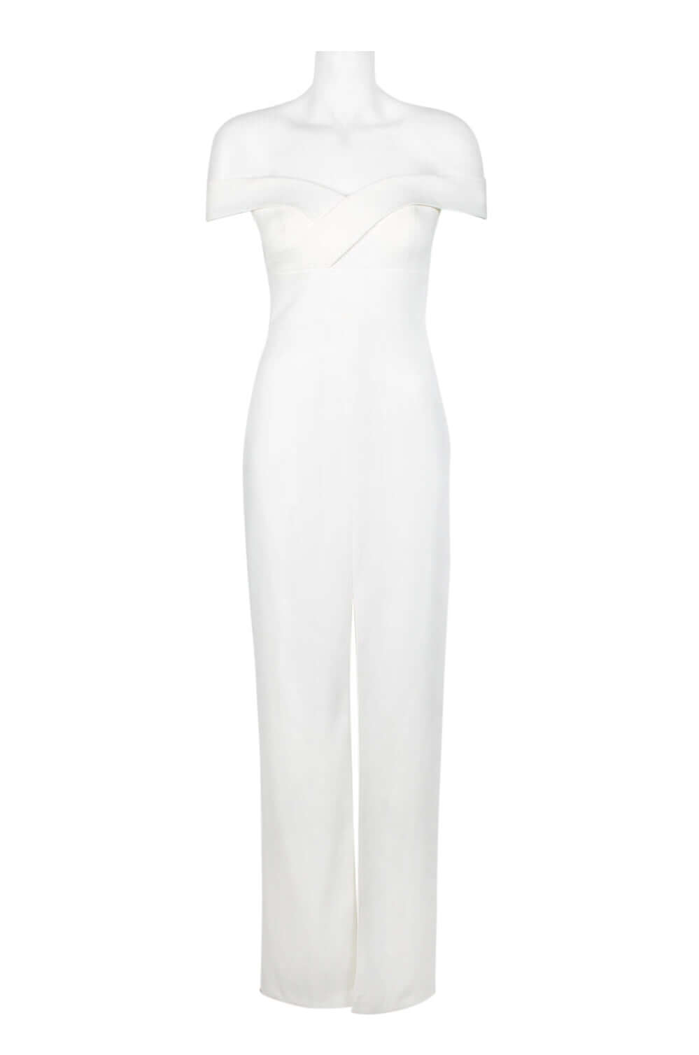 Aidan by Aidan Mattox Off-Shoulder Pleated Zipper Back Solid Scuba Crepe Gown-0
