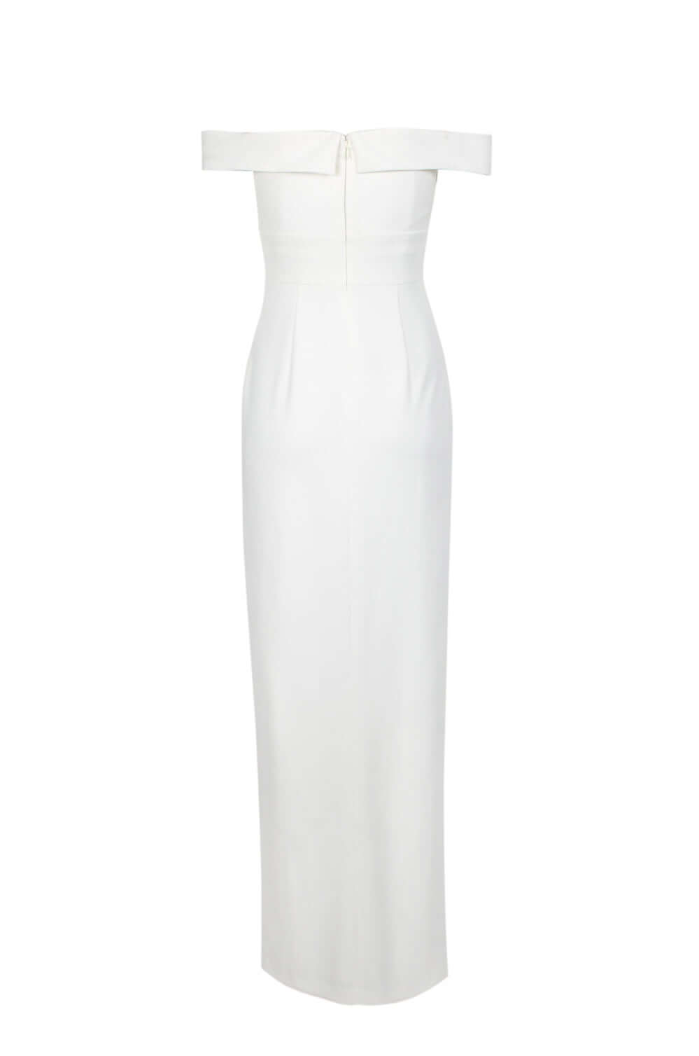 Aidan by Aidan Mattox Off-Shoulder Pleated Zipper Back Solid Scuba Crepe Gown-1