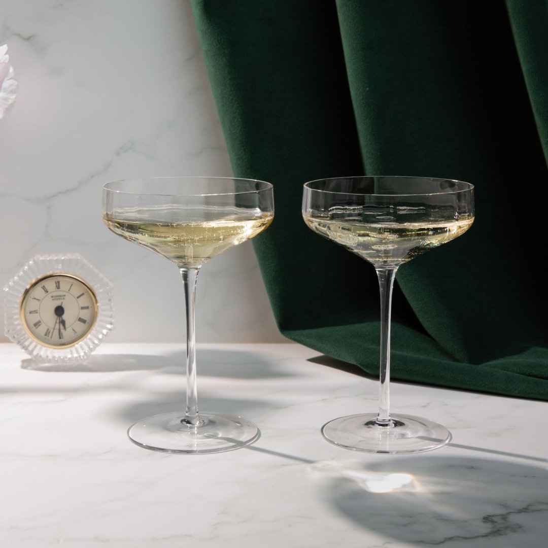 Opulent Angled Coupe Cocktail Glasses, Set of 4-2