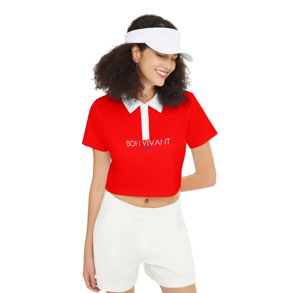 Watch Hill Rhode, Women's Short-Sleeve Crop Polo Shirt - Bon Vivant