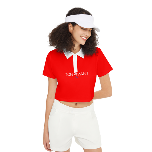 Watch Hill Rhode, Women's Short-Sleeve Crop Polo Shirt - Bon Vivant