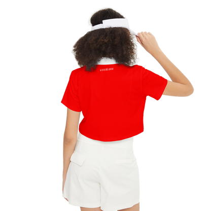 Watch Hill Rhode, Women's Short-Sleeve Crop Polo Shirt - Bon Vivant