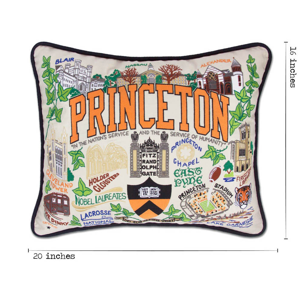 Princeton University Collegiate Embroidered Pillow by CatStudio-4