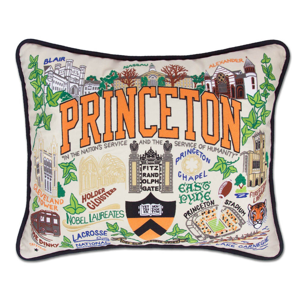 Princeton University Collegiate Embroidered Pillow by CatStudio-0