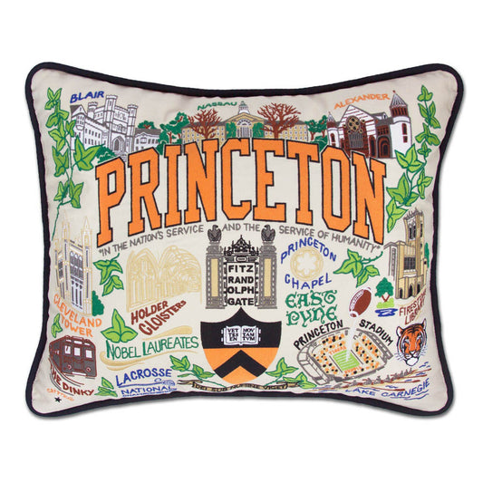 Princeton University Collegiate Embroidered Pillow by CatStudio-0