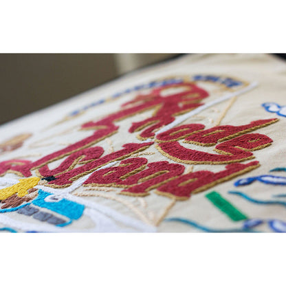 Rhode Island Hand-Embroidered Pillow-2