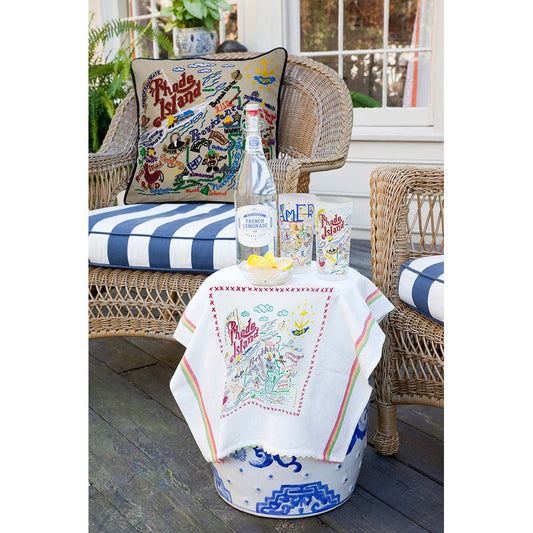 Rhode Island Hand-Embroidered Pillow-3