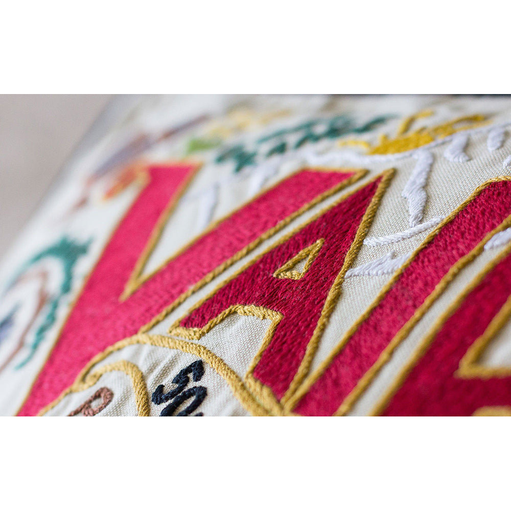 Ski Vail Hand-Embroidered Pillow-2