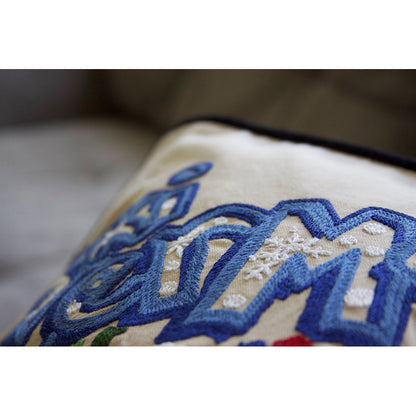 Ski Vermont Hand-Embroidered Pillow-2