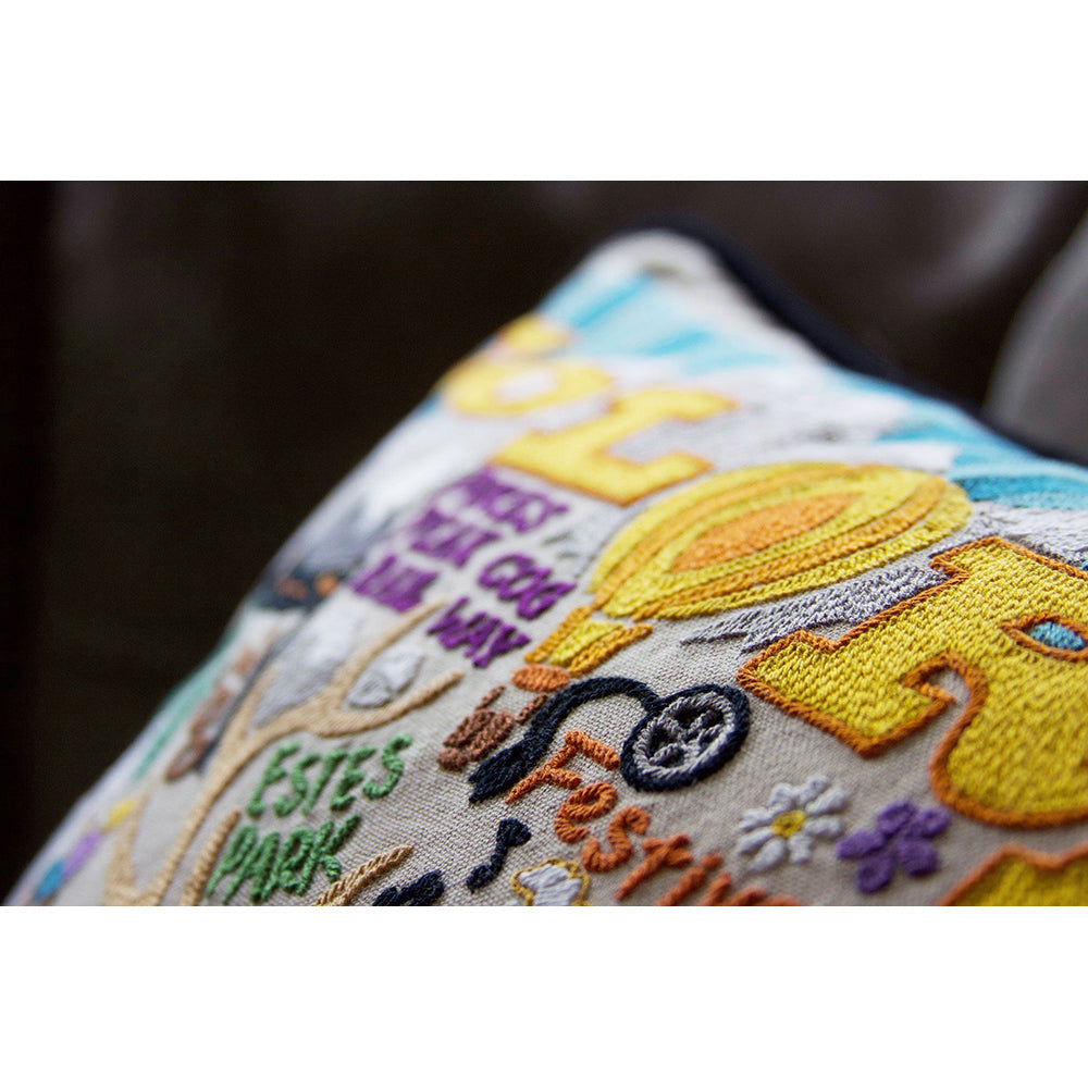 Summer Colorado Hand-Embroidered Pillow-3