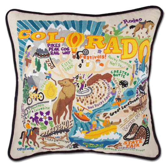 Summer Colorado Hand-Embroidered Pillow-0