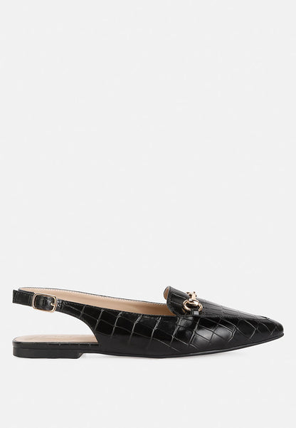 Trempe Croc Slingback Flat Sandals-7