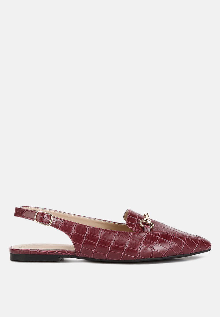 Trempe Croc Slingback Flat Sandals-0