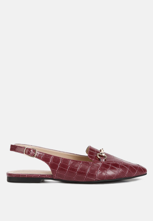 Trempe Croc Slingback Flat Sandals-0