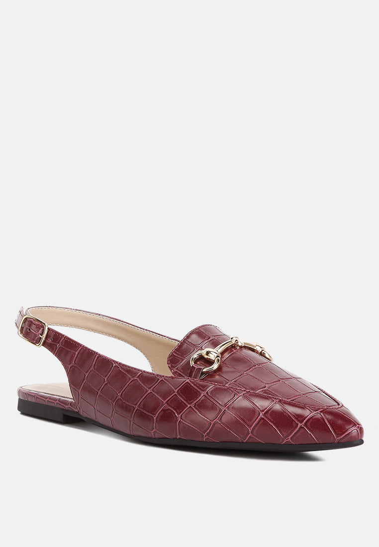 Trempe Croc Slingback Flat Sandals-1