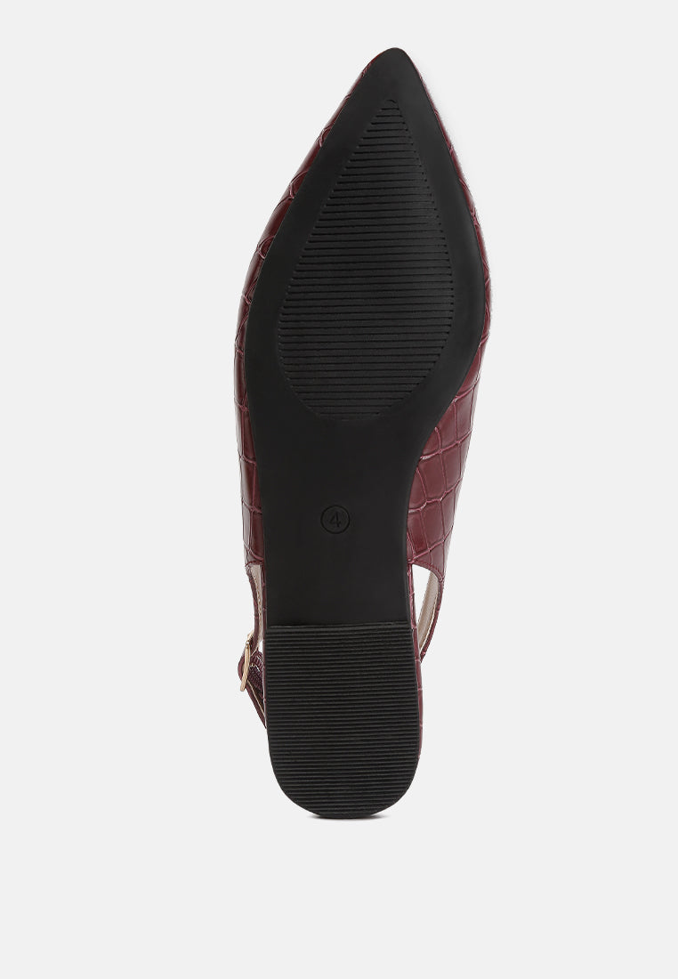 Trempe Croc Slingback Flat Sandals-4