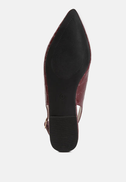 Trempe Croc Slingback Flat Sandals-4