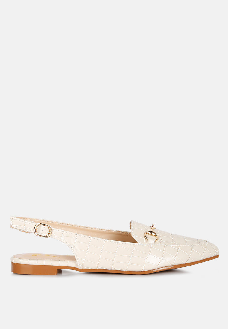 Trempe Croc Slingback Flat Sandals-6