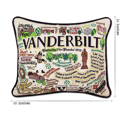 Vanderbilt University Collegiate Hand-Embroidered Pillow-4