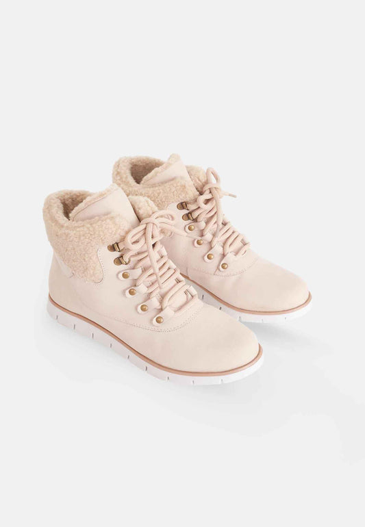 Women's Winter Boots Suede - With Shearing Details-1