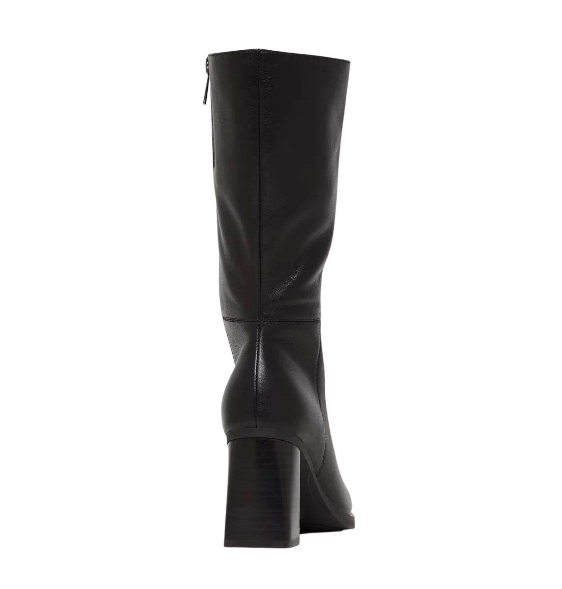 Womens Hush Puppies Patron Black Leather Heel Long Boots-4