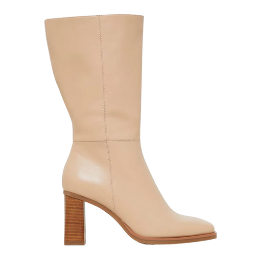 Womens Hush Puppies Patron Nude Leather Heel Long Boots-1
