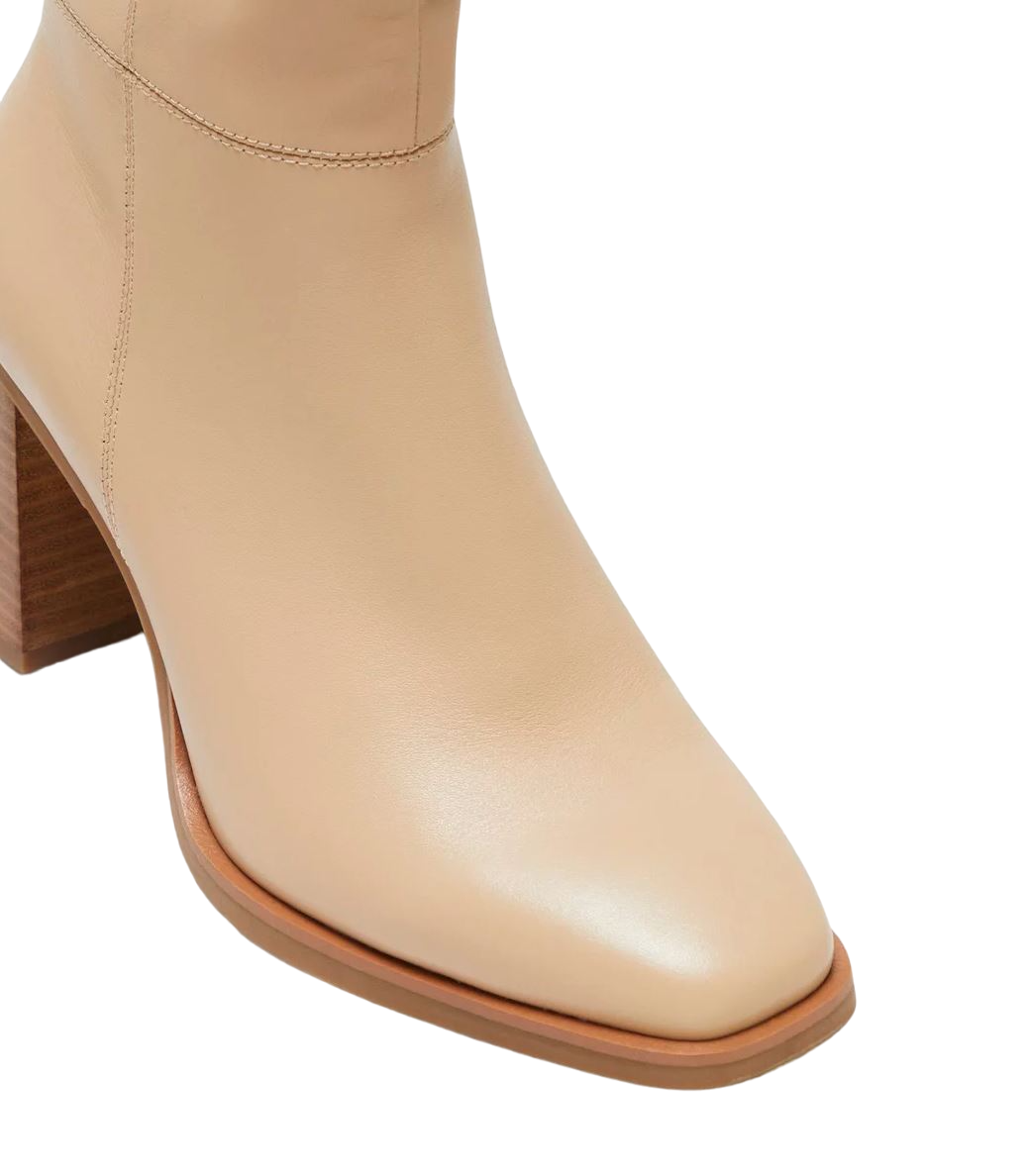 Womens Hush Puppies Patron Nude Leather Heel Long Boots-3