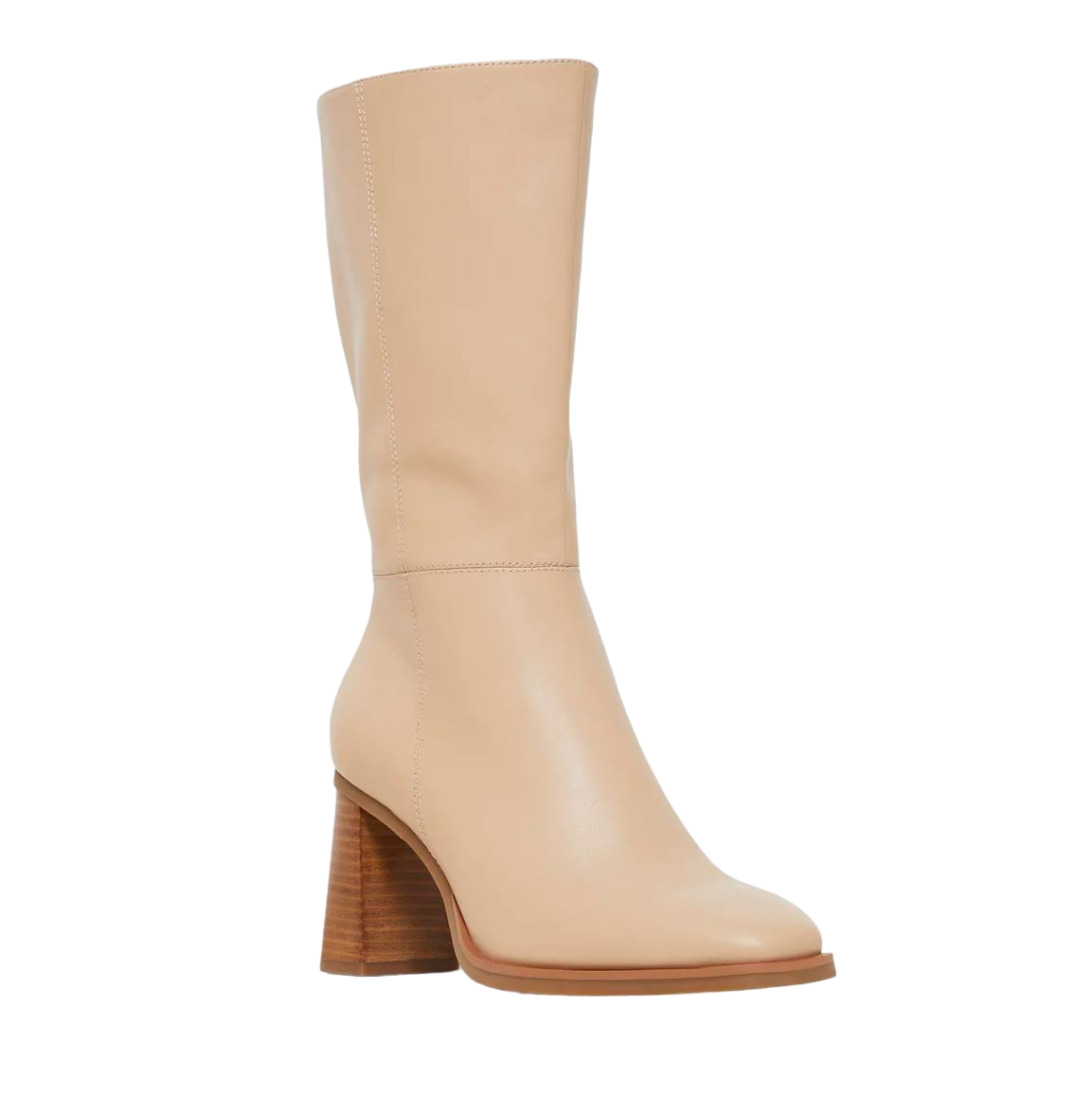 Womens Hush Puppies Patron Nude Leather Heel Long Boots-2