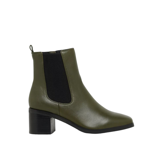 Womens Hush Puppies Sublime Dark Olive Heel Boots-0